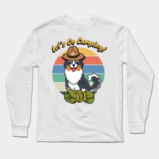 Funny Collie Dog Wants to go Camping Long Sleeve T-Shirt